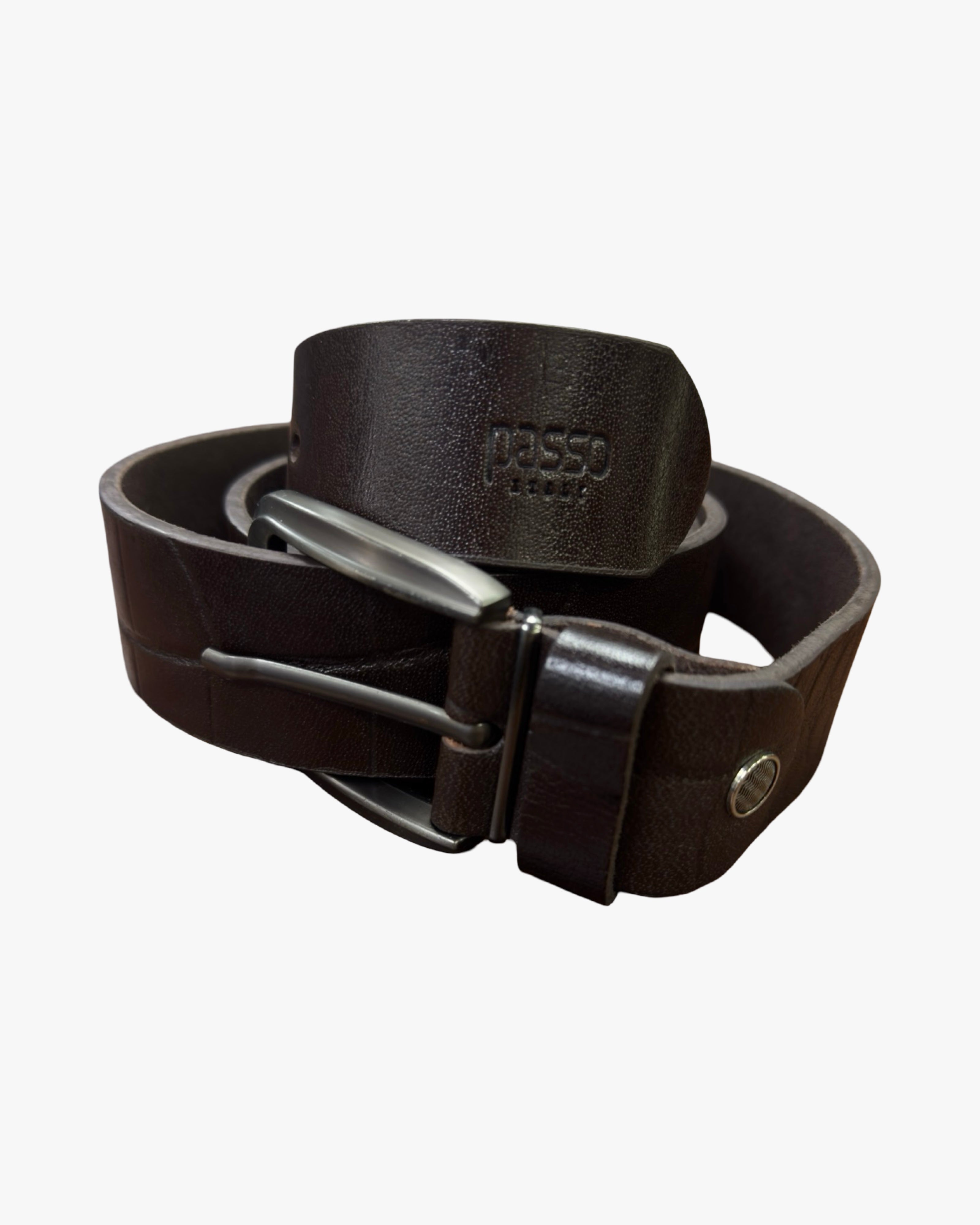 passo cowhide belt lizard print 3.6cm